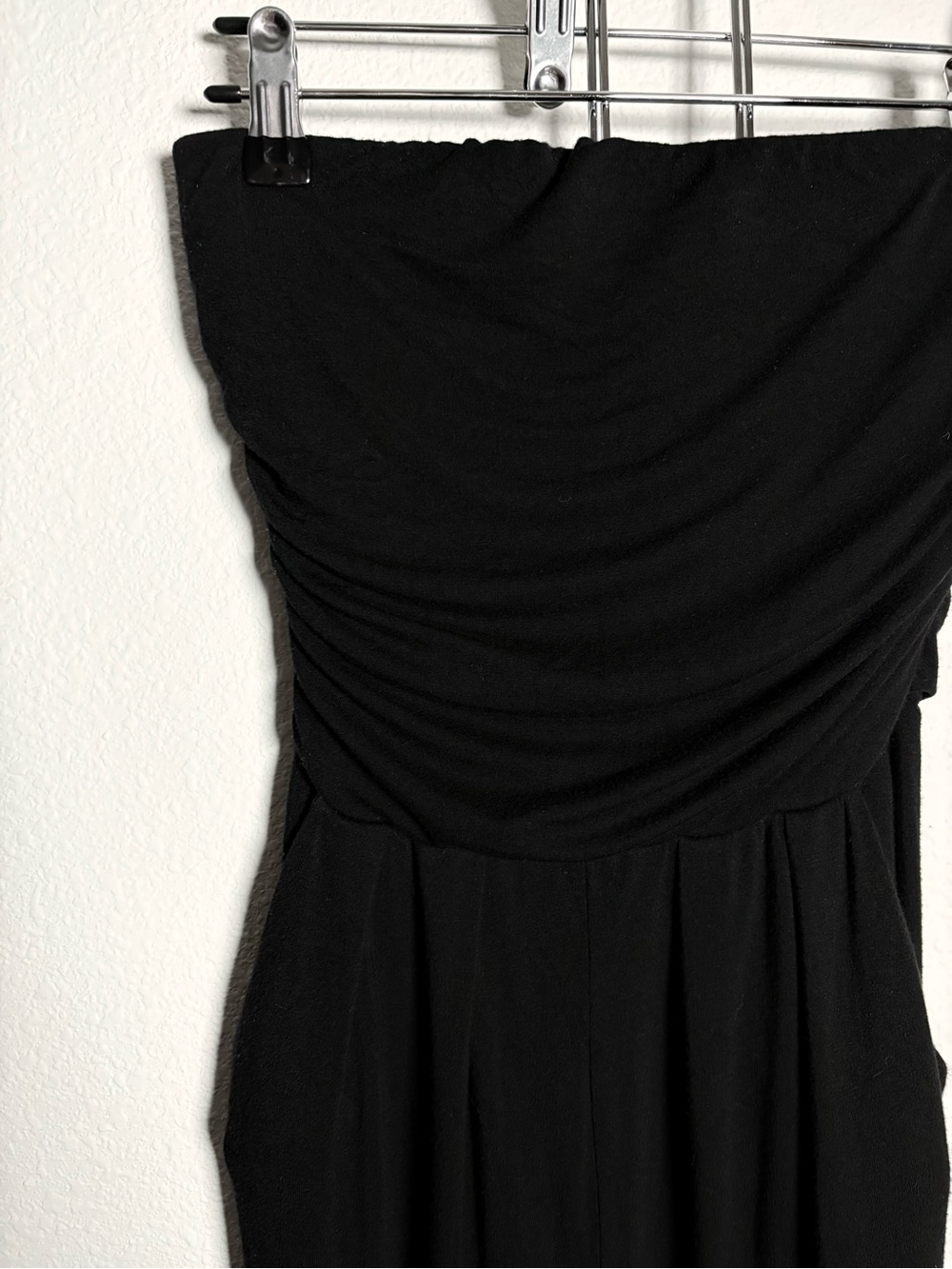 Heart Hips Soft Strapless Black Jumpsuit with Pockets - Picture 3 of 7